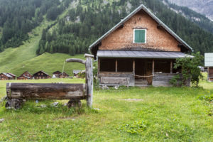 wooden well, house, Alp, meadow wooden well, house, Alp, meadow
